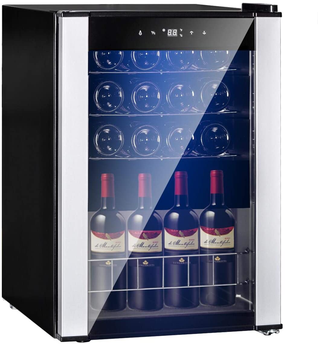  Smad Wine Fridge Freestanding, 19 Bottle Compressor Small Wine  Cooler Refrigerator for Home with Digital Thermostat and Glass Door,  Stainless Steel : Home & Kitchen