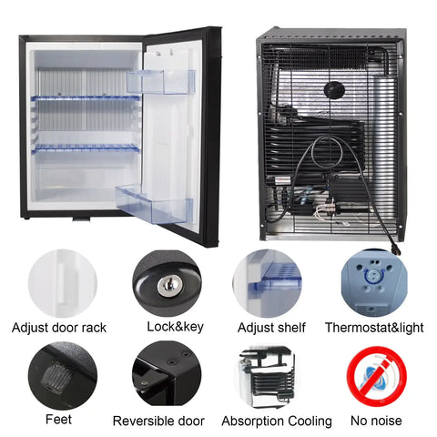 SMAD 1.4 cu.ft fridge with absorption cooling system