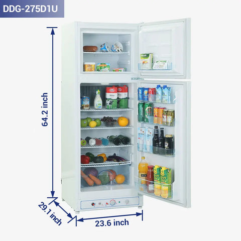 270liter gas propane fridge with top miniature Freezer dimension