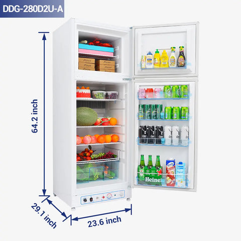 gas refrigeration with 9 cubic foot capacity dimension