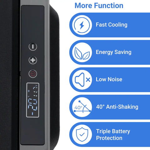 anti shaking portable refrigerator with 3 battery protection