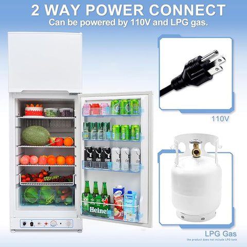 SMAD 2 way powered frost free gas refrigerator 