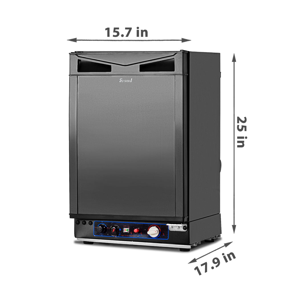 Smad 3 Way Refrigerator 12v Fridge for RV Trucks Propane Refrigerator No  Noise, AC/DC/LPG,55 Qt, Removable Shelves & Reversible Door, Black