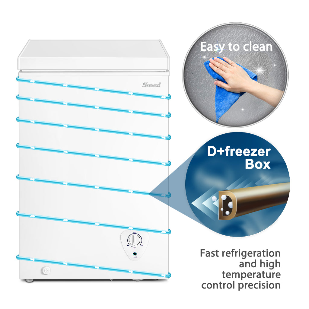 SMAD 3.5 cu.ft Mini Chest Freezer for Apartment Office Kitchen White D –  Smad Electric Appliances
